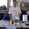 Bonni at Quaker market table, Illinois Yearly Meeting