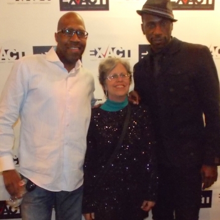 With TRTB producing partner Darryl Pitts, left, and Leon who stars as the late Eddie Taylor Sr, at 3/12/2015 promo party